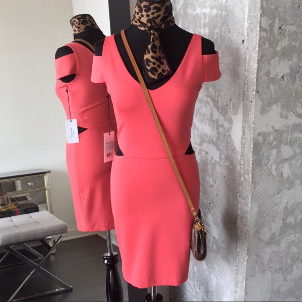 Cold shoulder coral dress